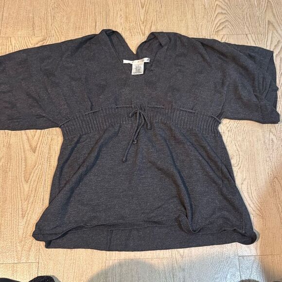 Max studio gray cotton blend babydoll short/ blouse size small - Picture 1 of 6